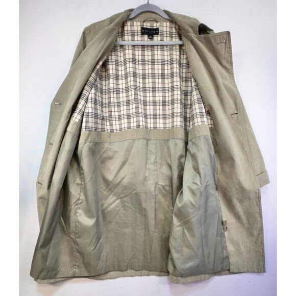 Gallery Womens Double-Breasted Coat XL Beige Tan Plaid Lining - Picture 5 of 13